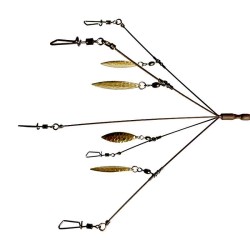 Diamond Baits 4.5 Frenzy Rig 5-Arm Umbrella Rig w/ 4 Gold Blades Diamond Baits 4.5 Frenzy Rig 5-Arm Umbrella Rig w/ 4 Gold Blades